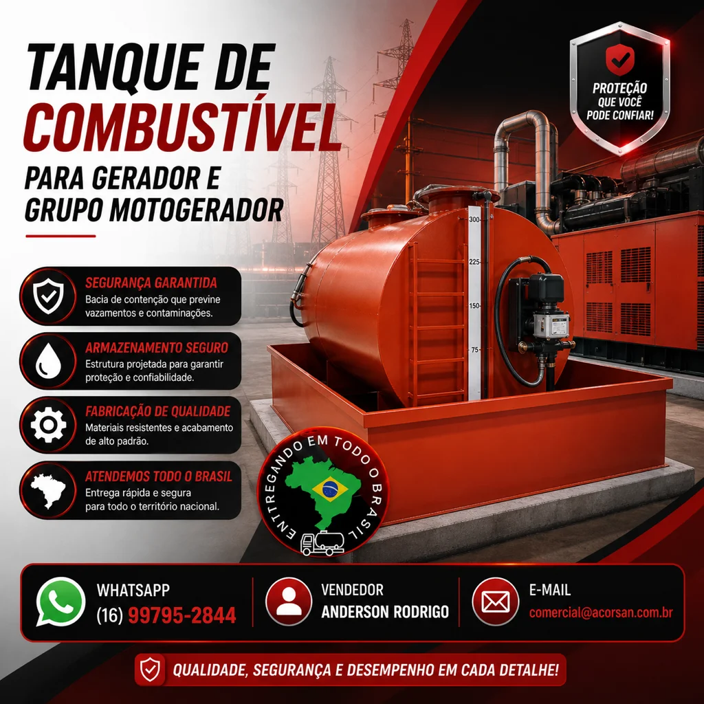 Tanque de Combustível para Gerador e Grupo Motogerador