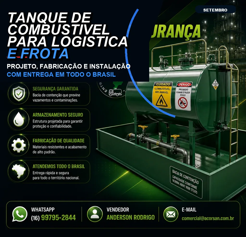Tanque de combustível para logística e frota