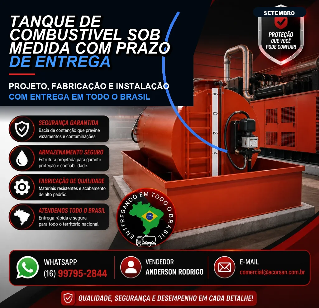 Tanque de combustível sob medida com prazo de entrega