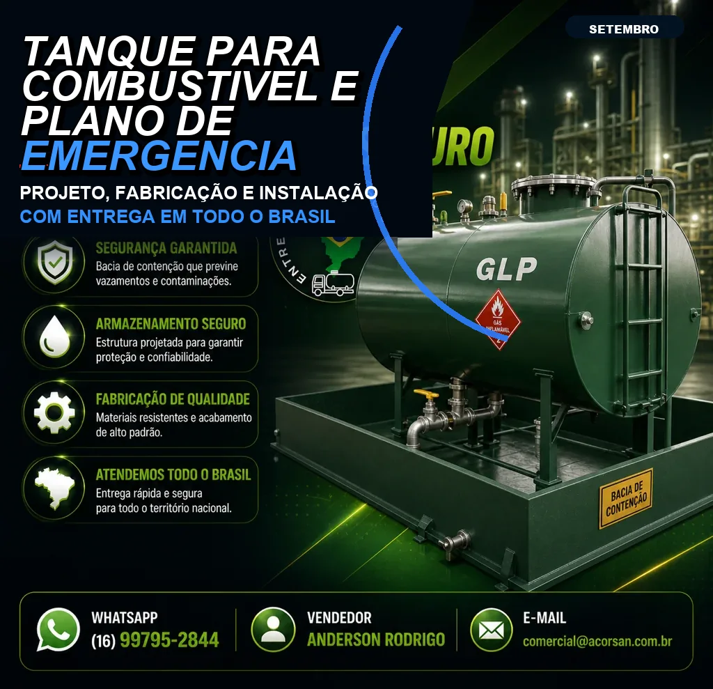 Tanque para combustível e plano de emergência